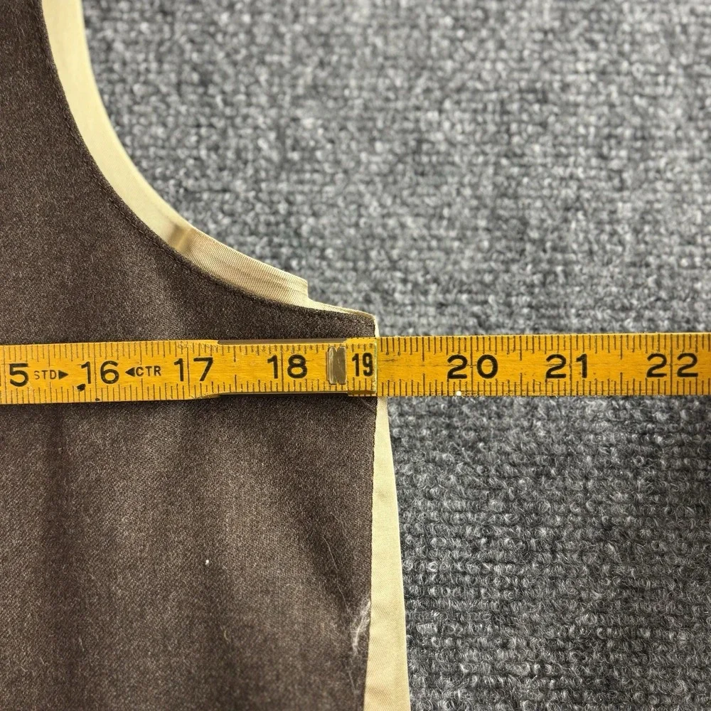 VTG 1970's Pierre Cardin Tweed Wool Blazer & Vest Brown- Leather Buttons